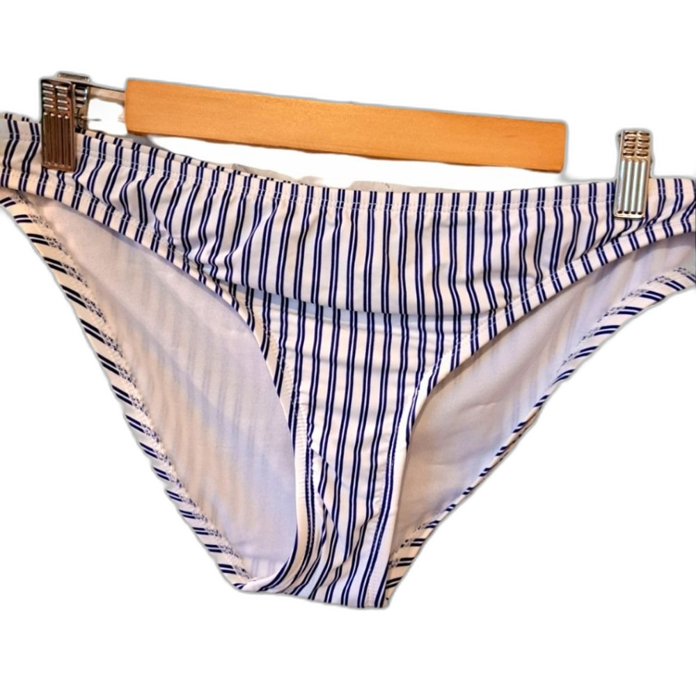 Daniel Cremieux Shirting Stripe Hipster High Waisted Bikini Bottom NWOT